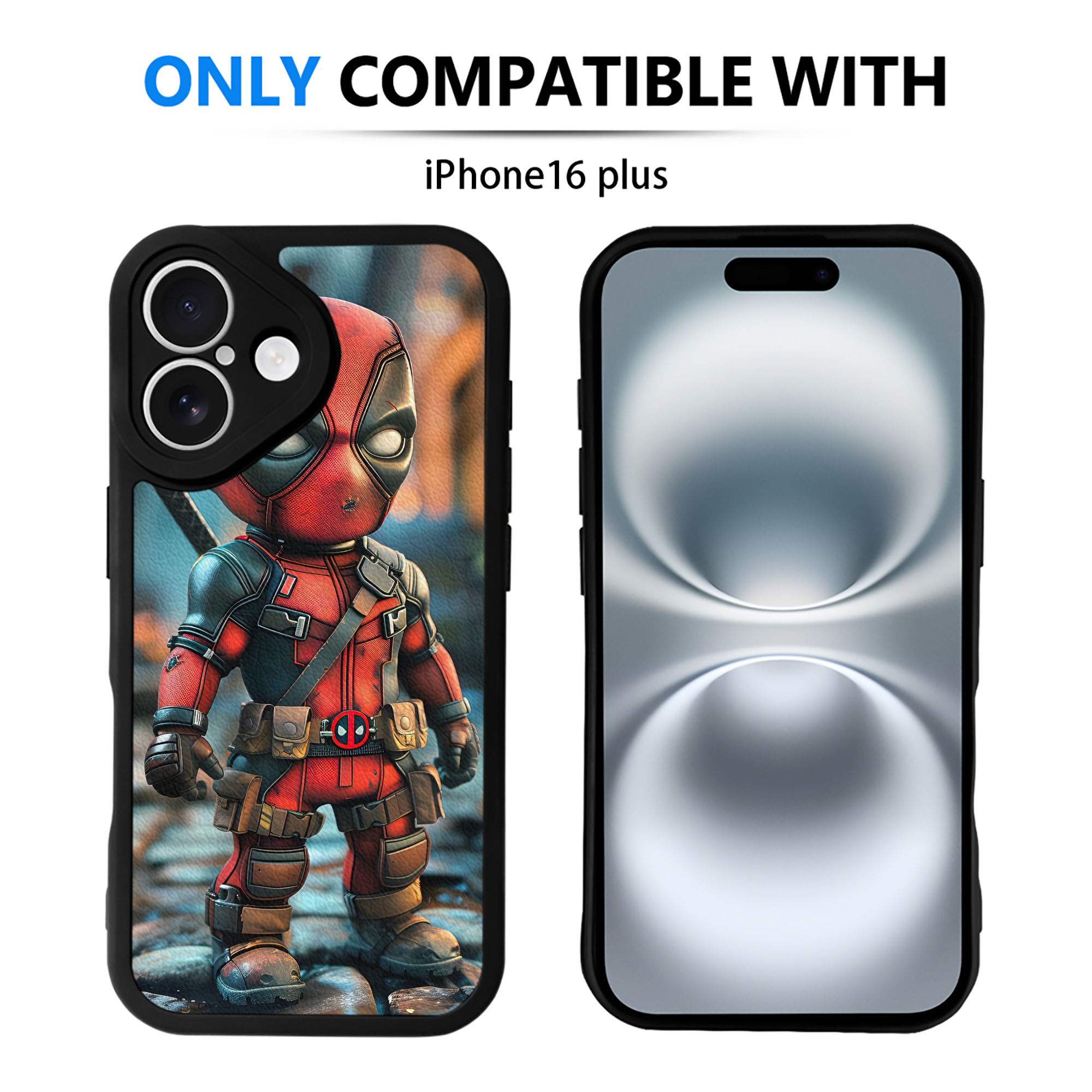 （画像用） Deadpool デッドプール 【iPhone 16シリーズ対応】シリコンスマホケース（レザー調） 材質：シリコン